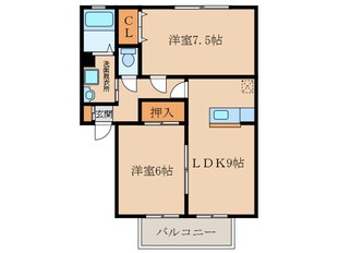 エンゼルタウン笠之原　Ｂ棟の物件間取画像